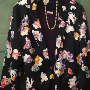 Spring Floral Print Blazer